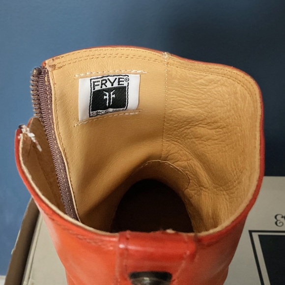 Frye Melissa Harness Boots Cognac Leather Women 8.5 B - Picture 7 of 7